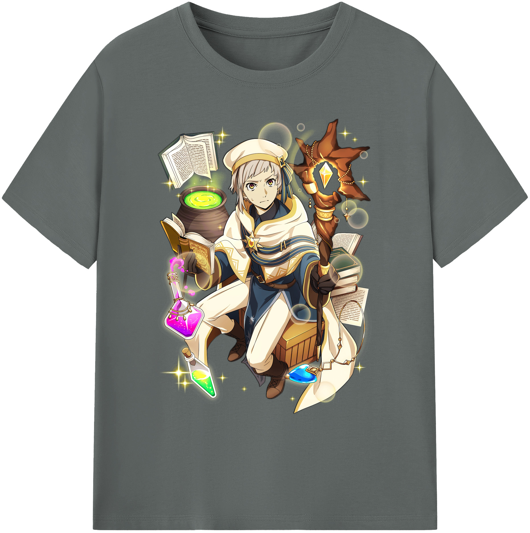 （画像用） 文豪ストレイドッグス Bungo Stray Dogs 綿100％ メンズ半袖Tシャツ｜肌触りやわらか＆通気性